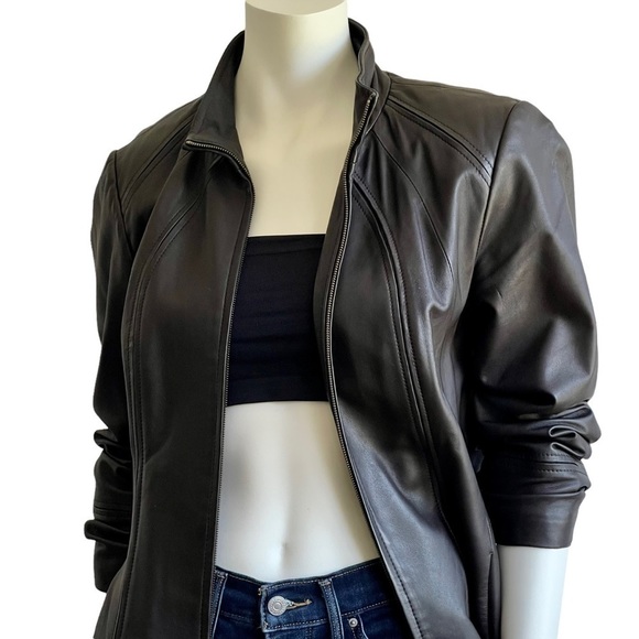 Vintage Danier Brown Leather Blazer Trench Jacket Buttery Soft - Picture 3 of 14